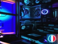 Un fond numérique bleu, plus une représentation d'un chèque de 500 euros. Plus mini une icone bleue blanc rouge indiquant RF.